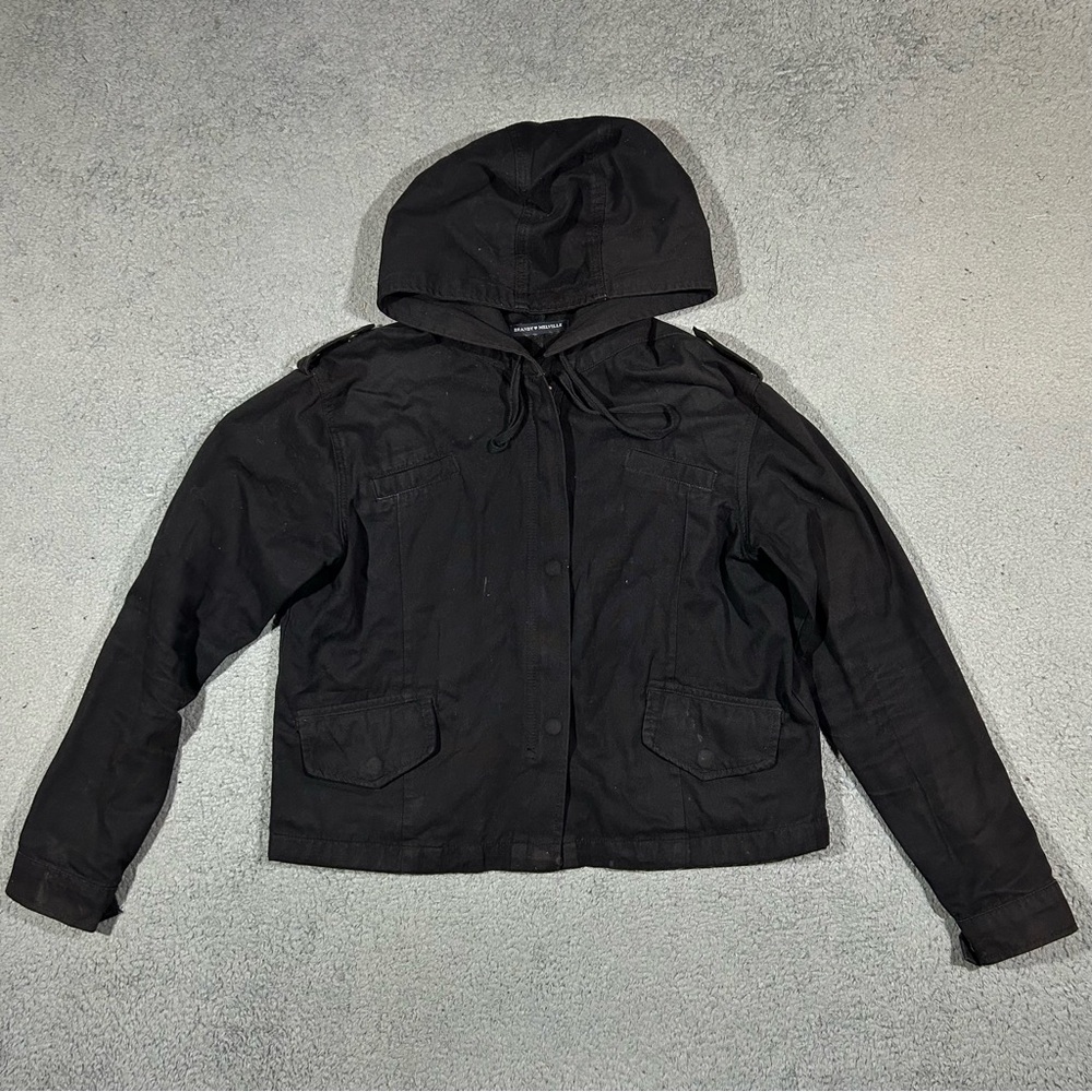 Black Brandy Melville Hailey utility jacket Women’s Medium Boxy Fit #1536